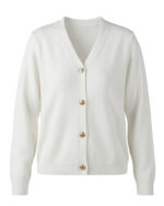 Hilogo Women's White Knit Cardigan Sweater - Basic Long Sleeve Button Down Casual Open Front Layering Top for Four Seasons - Image 4