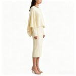 HILOGO Women's 2-Piece Knit Sweater Skirt Set - Crew Neck Long Sleeve Pullover Top, High Waist Midi Skirt Matching Outfit, Soft Textured Womenswear Suits for Fall Winter - Image 3